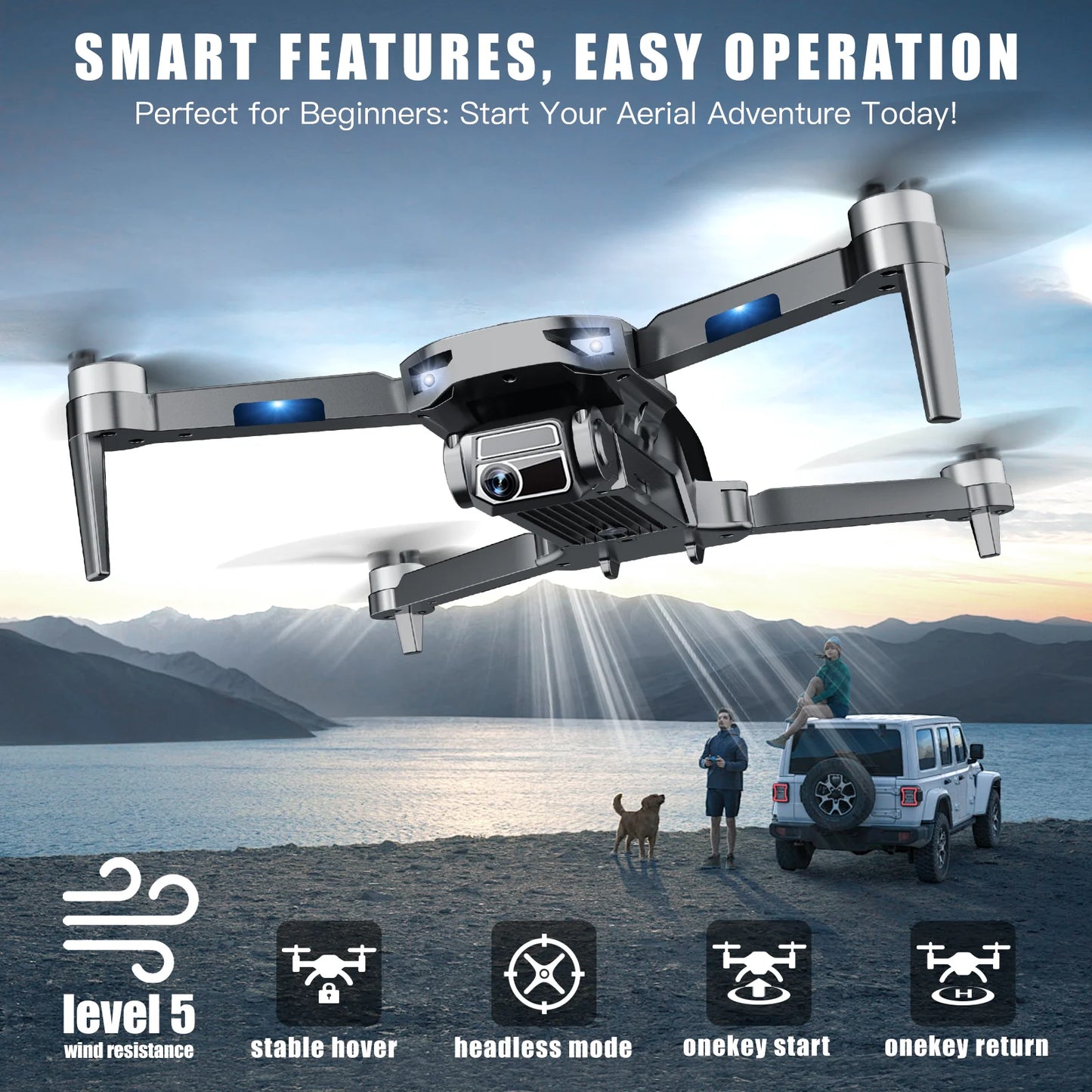 NBD 4K Drone with Camera for Adults, 52-Min Flight, 10,000FT Range, 249g Foldable FPV Quadcopter, 5G WiFi, Brushless Motor, Smart Return Home (Grey)