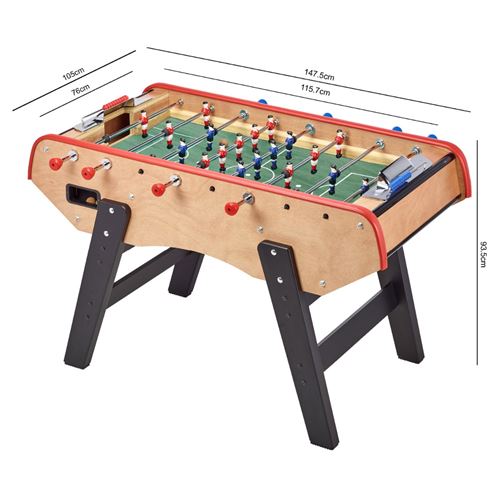 Luxury Adult Wooden Table Football Telescopic Bars 2 to 4 Players 3 Cork Balls Included