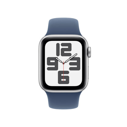 Apple Watch SE (2nd Gen) [GPS + Cellular] Smartwatch with 40mm Silver Aluminum Case with Denim Sport Band - M/L. Fitness & Sleep Tracker, Crash Detection, Heart Rate Monitor