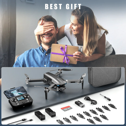 NBD 4K Drone with Camera for Adults, 52-Min Flight, 10,000FT Range, 249g Foldable FPV Quadcopter, 5G WiFi, Brushless Motor, Smart Return Home (Grey)
