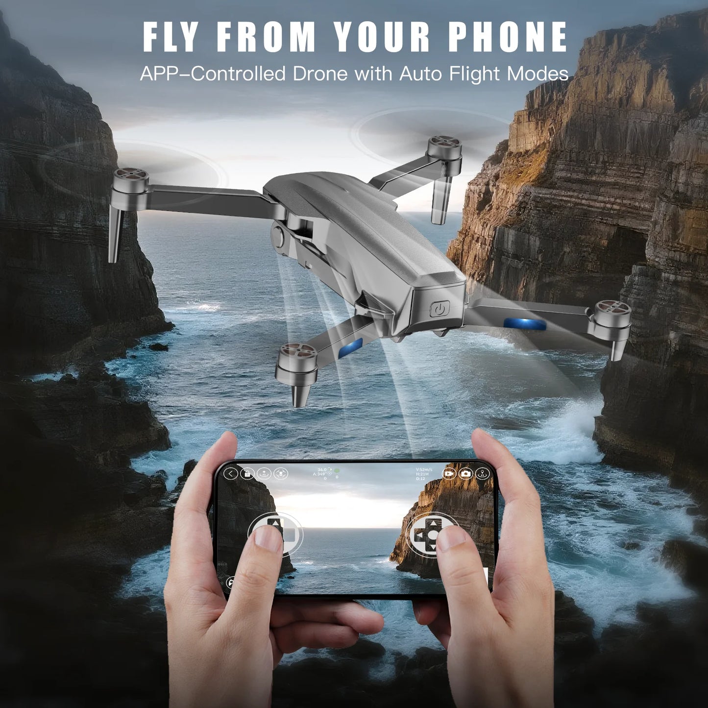 NBD 4K Drone with Camera for Adults, 52-Min Flight, 10,000FT Range, 249g Foldable FPV Quadcopter, 5G WiFi, Brushless Motor, Smart Return Home (Grey)