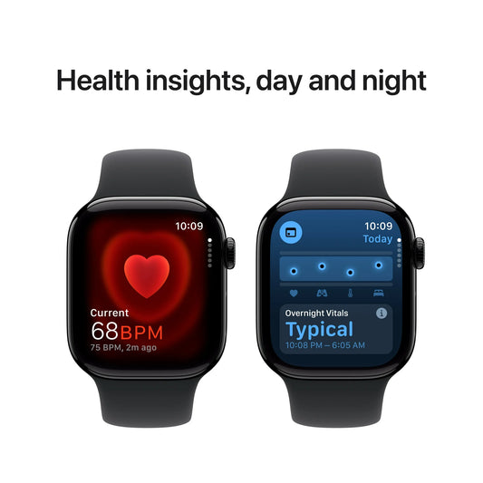 Apple Watch Series 10 GPS 42mm Jet Black Aluminum Case with Black Sport Band - S/M
